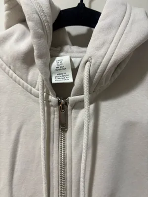H&M Divided Women’s XS Cream Full Zip Hoodie Neutral Minimalist Sweatshirt thumbnail 3