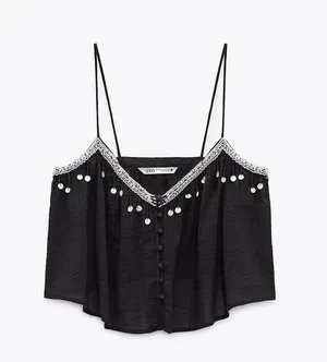 ZARA Beaded Top thumbnail 1