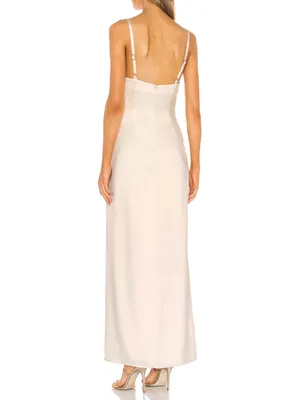 Camila Coelho Reyna Maxi Dress in Pearl White Medium thumbnail 3