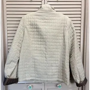 White Stag Cream/Brown Zip Up Quilted Jacket‎ Logo Size M (8-10) Lined Pockets thumbnail 6