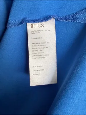 Figs Scrub Set Royal Blue Catarina Top High Waisted Yola Pants Size XL thumbnail 8
