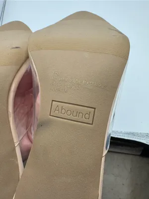 Abound Heels Women 7.5 Tan Good Clear PVC Strap Sculpted Block Heel Pointed Toe thumbnail 3