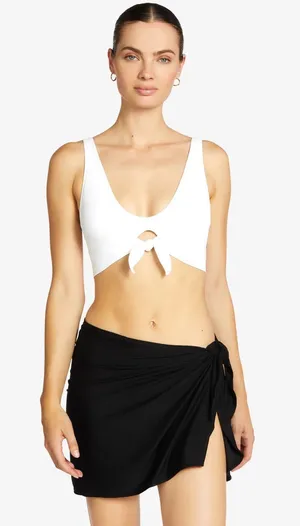 Robin Piccone Black ‘Ava’ Pareo Wrap Bathing Suit Cover Up, One Size thumbnail 1