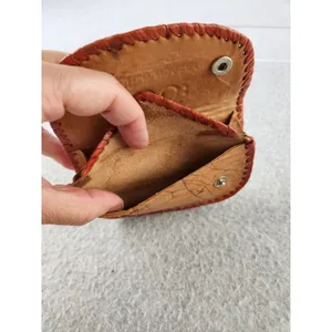 Vtg Handmade MANDALAY BURMA Leather Wallet Change Coin Purse Burmese‎ souvenir thumbnail 6