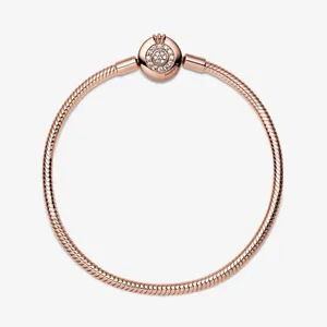 🆕Pandora Moments Sparkling Crown O Snake‎ Chain Bracelet thumbnail 3