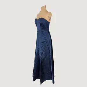 3080 | NWT Fame Partners Navy Satin Strapless Gown Women 6 Prom HOCO Homecoming thumbnail 3