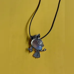 Silver Owl Pendant Necklace thumbnail 2
