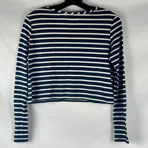Olive & Oak Stripe Long Sleeve Cropped Top Medium thumbnail 2