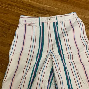 Madewell Wide Leg Crop Pants Womens‎ Size 27 Striped High Rise Raw Hem Casual thumbnail 2