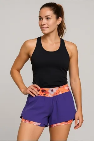 Tek Gear Size Medium Purple Athletic Activewear Shorts with Attached Spandex thumbnail 1