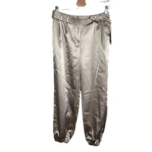 Maeve By Anthropologie Champagne Satin Jogger Dress Pants Size 2 metallic thumbnail 2