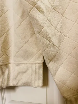 Avalanche Women’s Alpine Diamond Quilted Fleece Hoodie Cream Ivory size Medium thumbnail 9