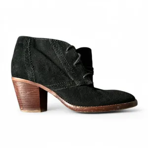 Madewell 1937 Black Suede Lace Up Stacked Block Heel Ankle Booties‎ 6.5 thumbnail 12