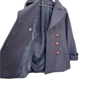 & Other Stories Manteco Wool Double Breasted Peacoat Navy Size 6 thumbnail 8