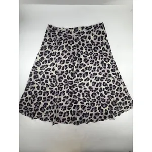 JustFab Womens XL Purple Leopard Print A-Line Midi Skirt Animal Print High Waist thumbnail 2