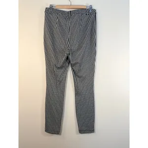 Maeve Anthropologie Gingham Check High‎ Rise Tapered Pants Black White Womens 10 thumbnail 3
