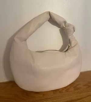 Melie Bianco Knotted Handle Hobo Bag in Light Beige thumbnail 1