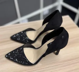 Jones New York Catie Pointy Toe Dress Pumps Rhinestone Elegant Black Heels thumbnail 5