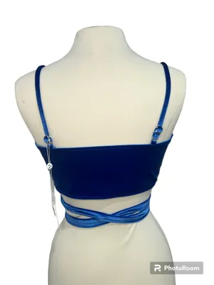NWT Frankies Bikinis Blue Falcon Velvet Top size Large thumbnail 3