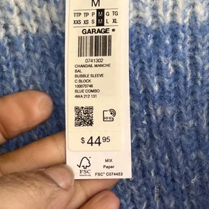 Garage blue and white cropped sweater thumbnail 9