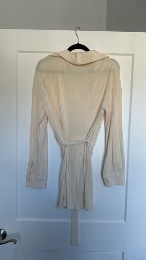 Bobbles and Lace Wrap Dress White thumbnail 3