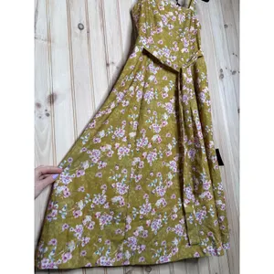 NWT Lulus Sunny Posture Chartreuse Floral Sleeveless Midi Dress Resort Size S thumbnail 4