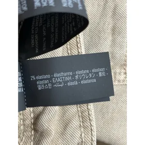 Zara Women's Beige Raw Frayed Hem High Rise Barrel Wide Leg Denim Jeans Pants 6 thumbnail 6