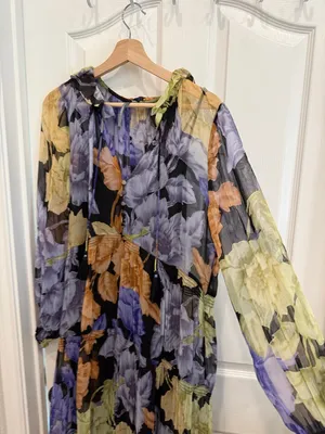 Anthropologie the Marais floral tiered chiffon maxi dress thumbnail 10