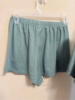 Cozy small Sage Green Textured Lounge & Pajama Set thumbnail 4