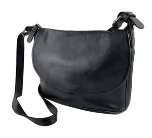 Coach Women's Black 100% Leather Crossbody Signature Satchel Handbag OS thumbnail 1