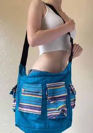 Multicolored Messenger Bag Blue thumbnail 1
