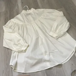 Renaissance Ruffle Buttonup Shirt cotton sheridan womens White medium victorian thumbnail 4