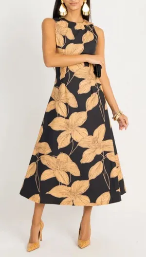 The Clothing Exchange Company NWOT Black and Tan Floral Dress thumbnail 1
