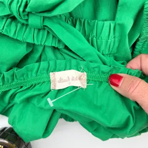 Altar'd State Kemlyn Green Smocked Puff Sleeve Tie Back Mini Dress Small thumbnail 4