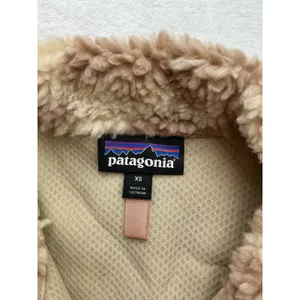 Patagonia Retro-X Fleece Vest Womens XS Leopard Print Tan Brown Full Zip Sherpa thumbnail 4