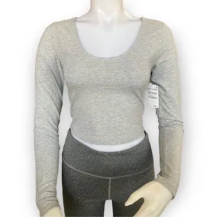 BP Grey Long Sleeved Crop Top thumbnail 3