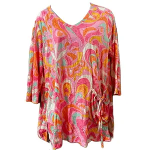 Ali Miles Blouse V-Neck Tunic Abstract Geometric Print Size Medium Top thumbnail 8