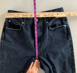 28 Riley High Rise Straight Crop Jeans Unseen Dark Wash Indigo Blue thumbnail 9