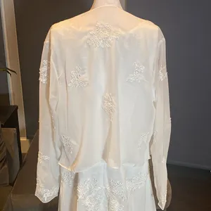 Women’s White Chiffon Formal Dress Floral Lace Detail & Matching Jacket Size 14 thumbnail 7