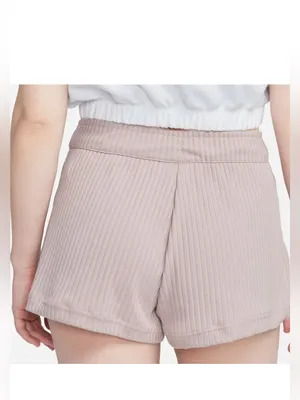 Nike High Waisted Ribbed Jersey Shorts- Diffused Taupe thumbnail 4