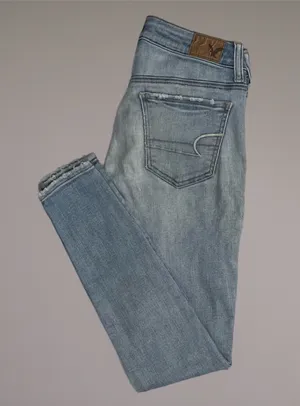 👖 American Eagle Outfitters Light Wash Super Stretch Jeggings thumbnail 1