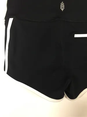 Free People Sporty Black High-Rise Athletic Shorts with White Trim thumbnail 13