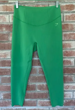 Gymshark Leggings Cropped Green Women’s Large Workout Athletic Gym Activewear thumbnail 1