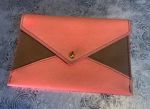 Fossil Orange and Brown Wallet Change Purse thumbnail 1