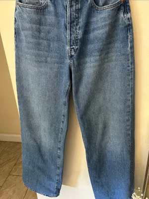 Buck Mason deck ridge twill high-rise, wide leg, blue cotton denim jeans 29” thumbnail 4