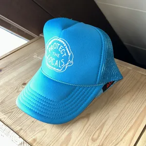 Protect the locals sea life shark tooth teal blue trucker hat thumbnail 4