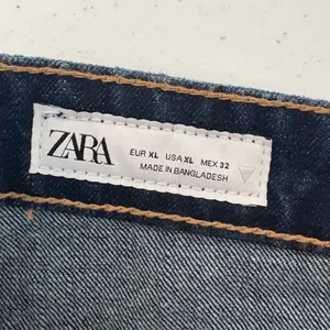 Zara Denim MIDI Jean‎ Skirt Back Slit Long Size XL EUC! 456 thumbnail 7