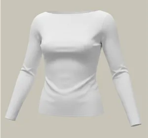 1953 | Abercrombie‎ & Fitch Matte Jersey Boatneck Long Sleeve Top White Women M thumbnail 1