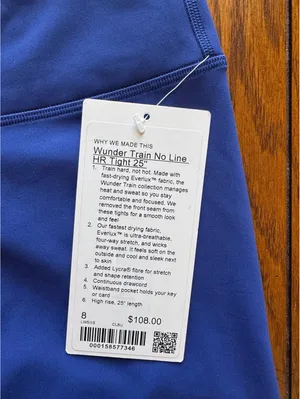 Lululemon Wunder Train No Line High Rise 25” Clubhouse Blue Size 8 NWT thumbnail 5