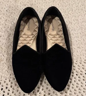 Birdies Women's Elegant Flats Black Velvet - The Heron 7/5 thumbnail 1